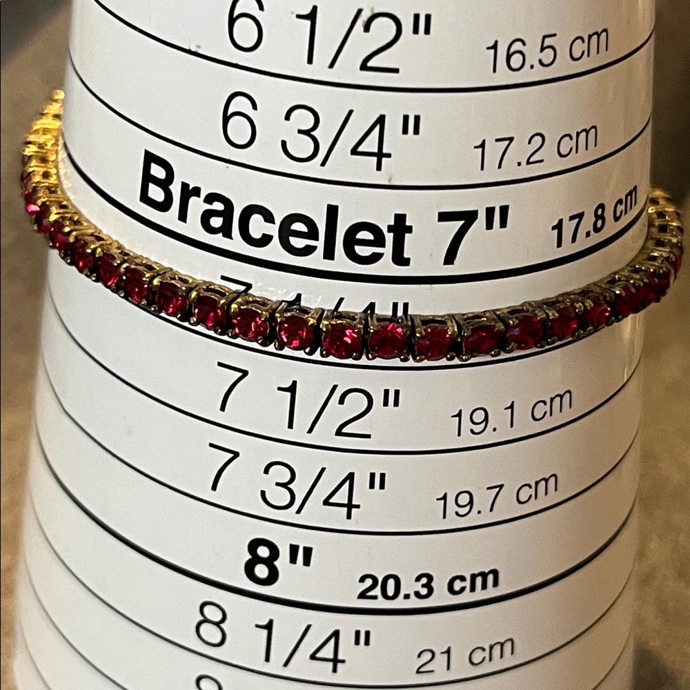 Joan Rivers Vintage 2 in 1 Ruby Red Crystal Tennis Bracelet-7”-7.25” - Picture 10 of 10